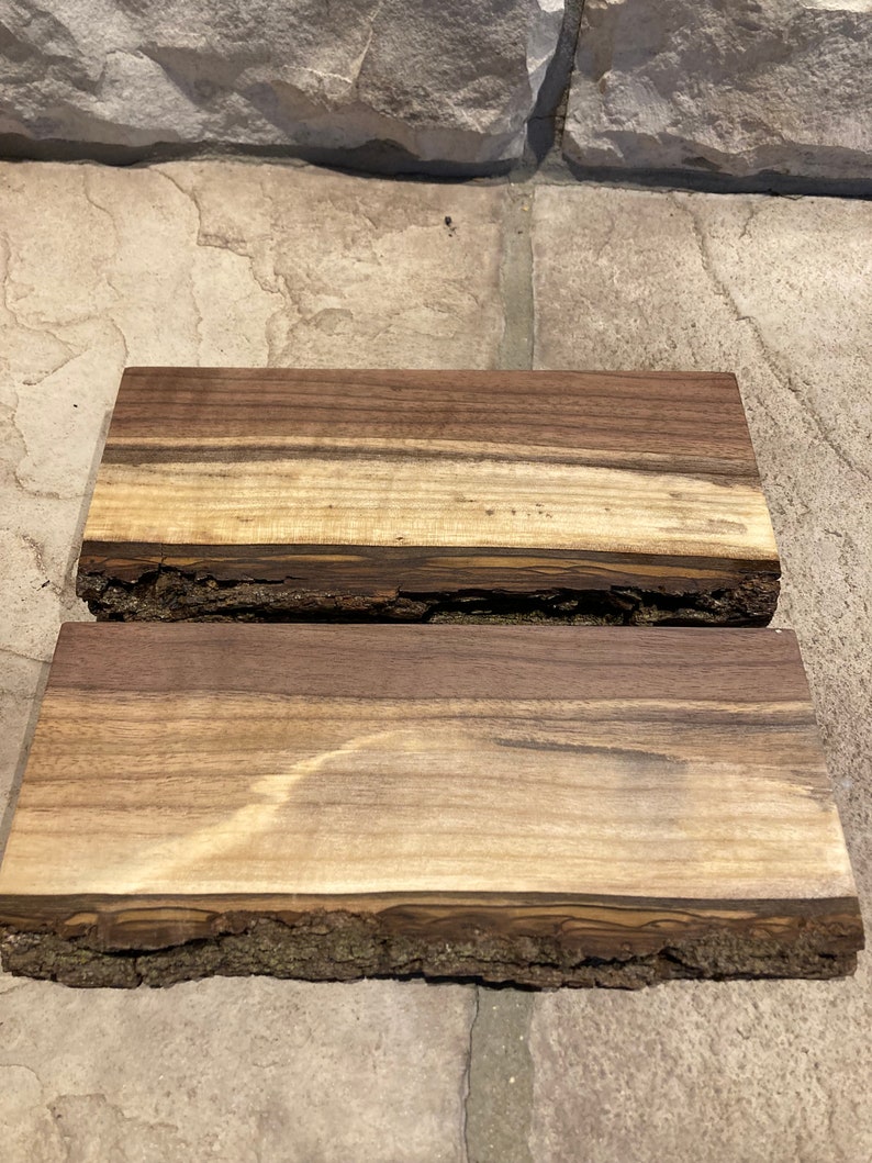 BLACK WALNUT BONANZA, Live Edge Floating Shelf Shelves, 10 to 24 inch Lengths Available, From Reclaimed Wood, Unique, Sustainable, Rustic, 8x4 1/2x1