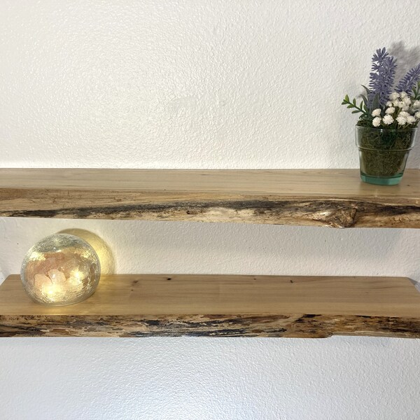 Live Edge Floating Shelves Etsy