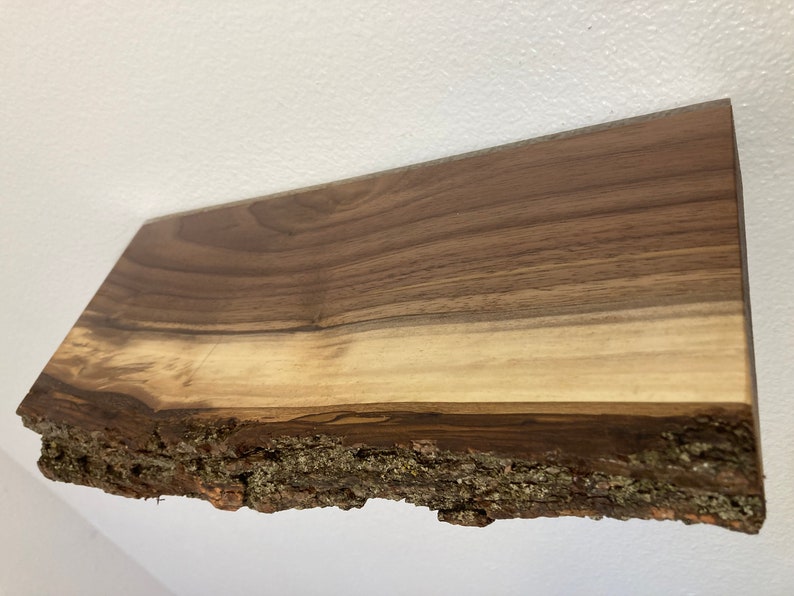 BLACK WALNUT BONANZA, Live Edge Floating Shelf Shelves, 10 to 24 inch Lengths Available, From Reclaimed Wood, Unique, Sustainable, Rustic, image 6