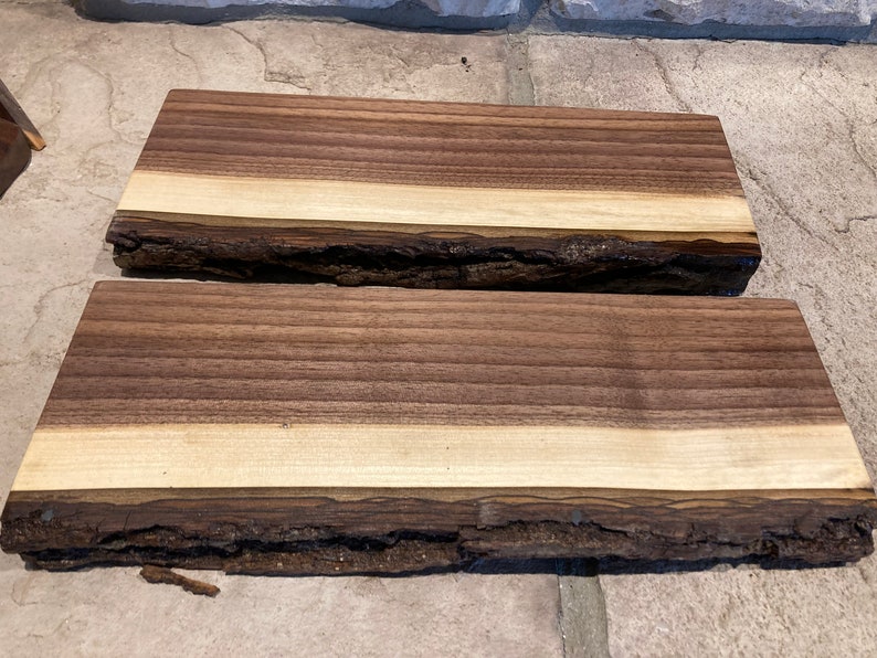 BLACK WALNUT BONANZA, Live Edge Floating Shelf Shelves, 10 to 24 inch Lengths Available, From Reclaimed Wood, Unique, Sustainable, Rustic, image 3