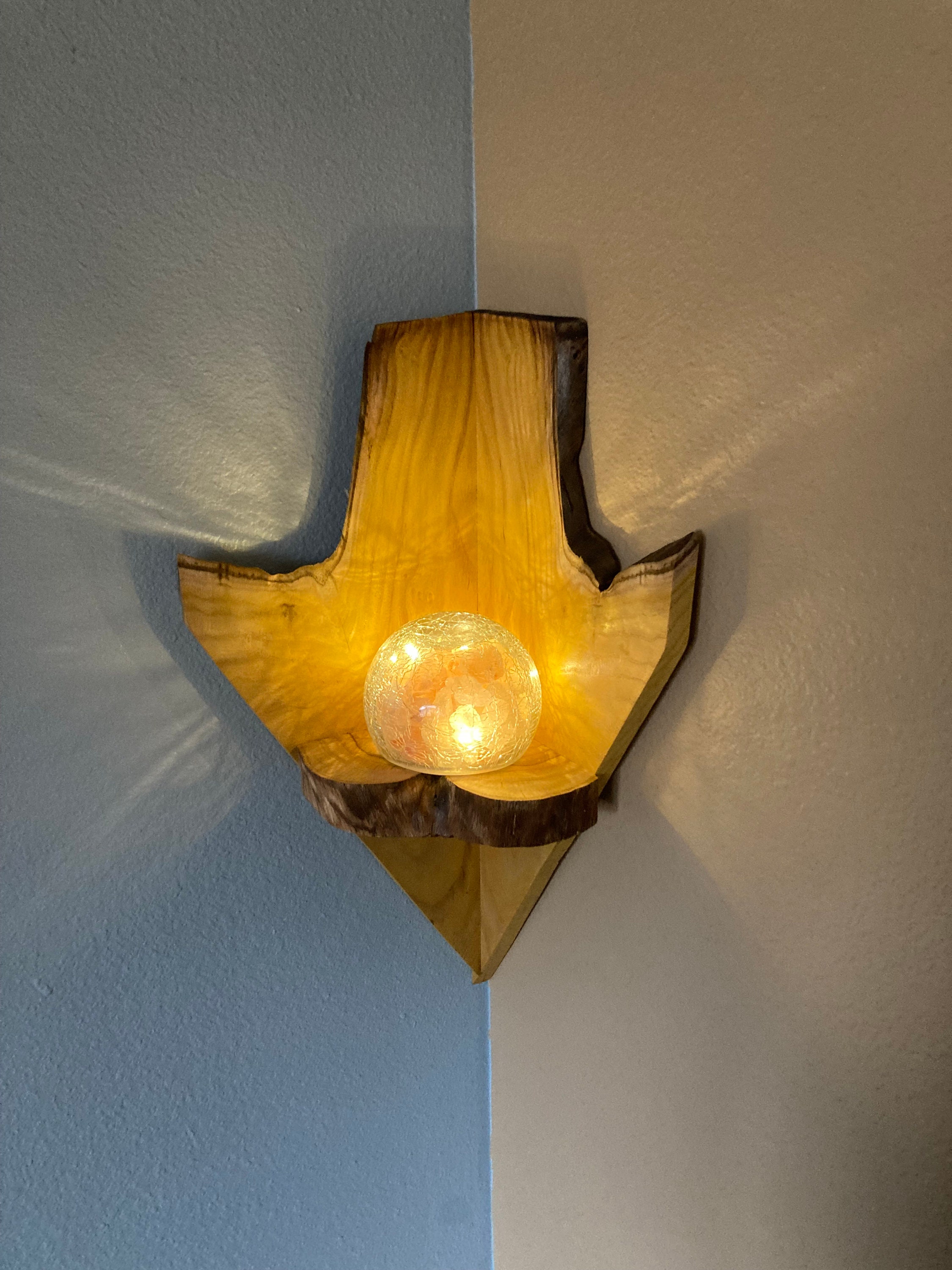 17x10x6 Live Edge Floating Corner Shelf or Salt Lamp Shelf Etsy