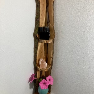 Live Edge Floating Corner Shelf or Hearth Shelf 27x5x3, LILY, Lilac Floating Corner Shelf Reclaimed Wood, Extremely Rare, Rustic