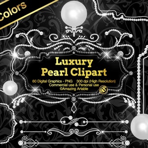 Luxury Pearl Frame Clipart: amazing pearl overlays shiny gold jewel png vintage pearl frame diamond frame pearl border pearl corner gold