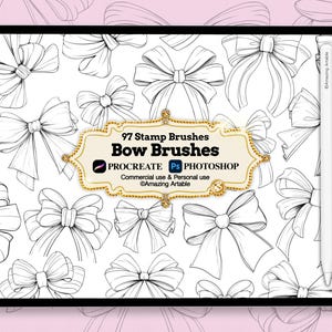 Bow Stamp Brushes: 97 bow procreate brush bowknot photoshop brush present wrapping bows cute ribbon brushes bowknot brushes bow tie brushes