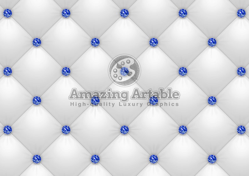 Blue & Black Diamond Tufted Digital Paper: Luxury Seamless Blue ...