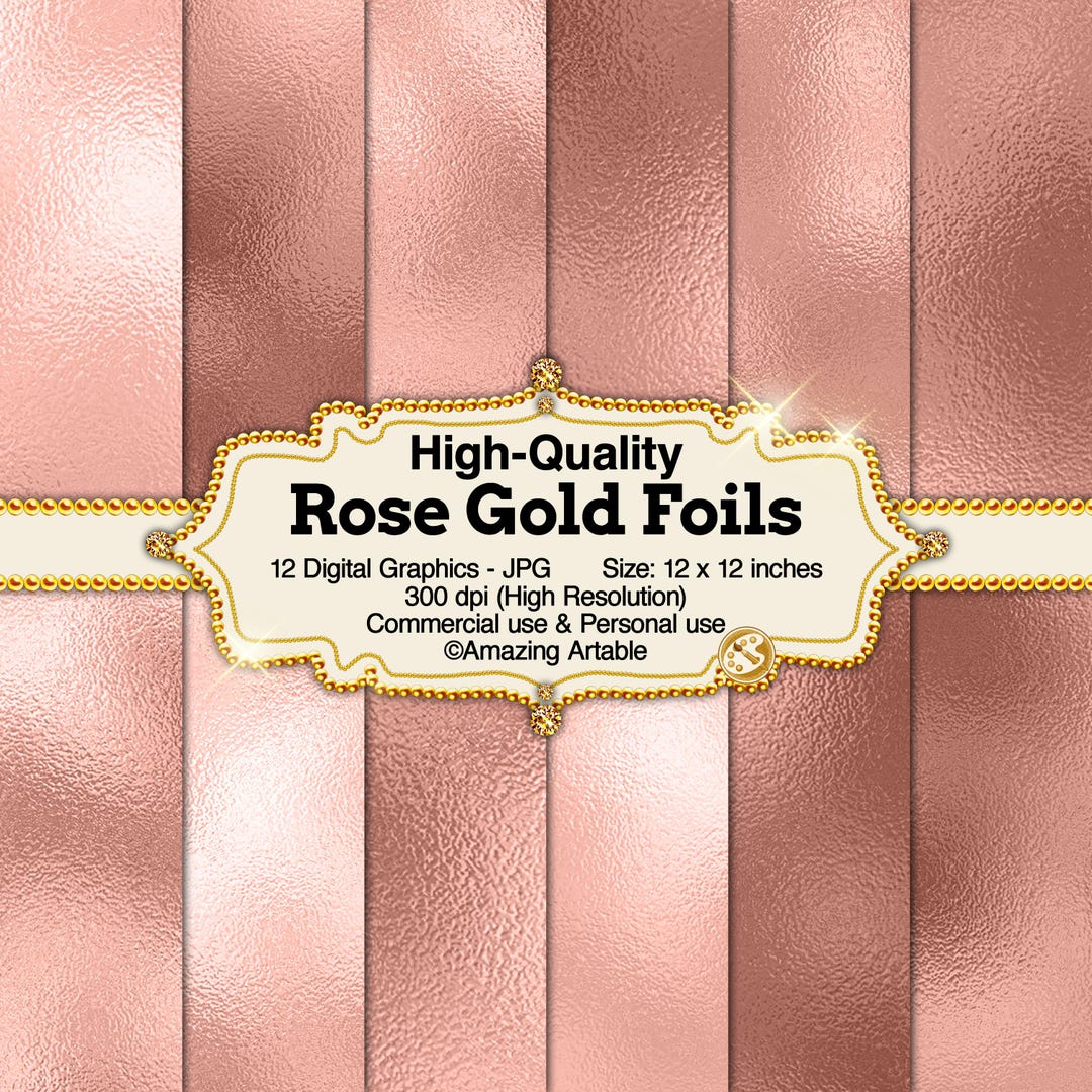 Rose Gold Foil Textures Digital Paper: Luxury Rose Gold Digital Paper ...