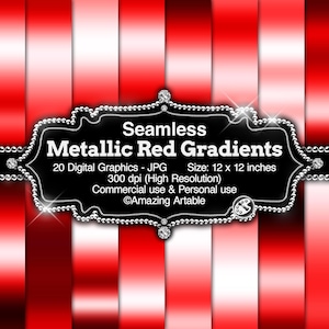 Carta digitale senza soluzione di continuità con sfumatura rosso metallizzato: carta digitale sfumata rosso neon stampabile, carta sfumata rosso metallizzato chiaro e scuro, carta natalizia