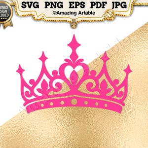 Princess Crown SVG: tiara svg queen crown clipart birthday girl crown cut file cricut silhouette gold crown shirt design svg png eps pdf jpg