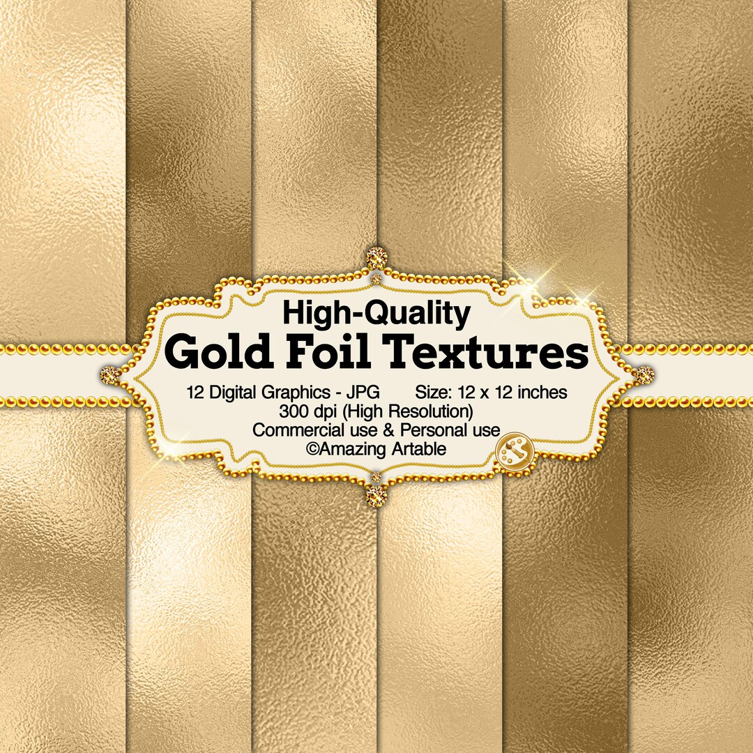 Gold Foil Textures Digital Paper: Luxury Gold Foil Digital Paper ...