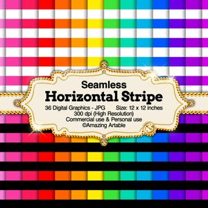 Horizontal Stripe Seamless Digital Paper: bright rainbow stripe digital paper striped pattern stripe design black white stripes lined paper