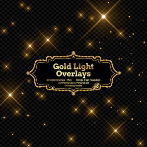 Sovrapposizioni di luce dorata: sovrapposizione di bagliore, sovrapposizione di luci fatate, clip art di bagliori dell'obiettivo, sovrapposizioni di scintillii dorati a forma di stella, luce natalizia, bokeh, luce fotografica png