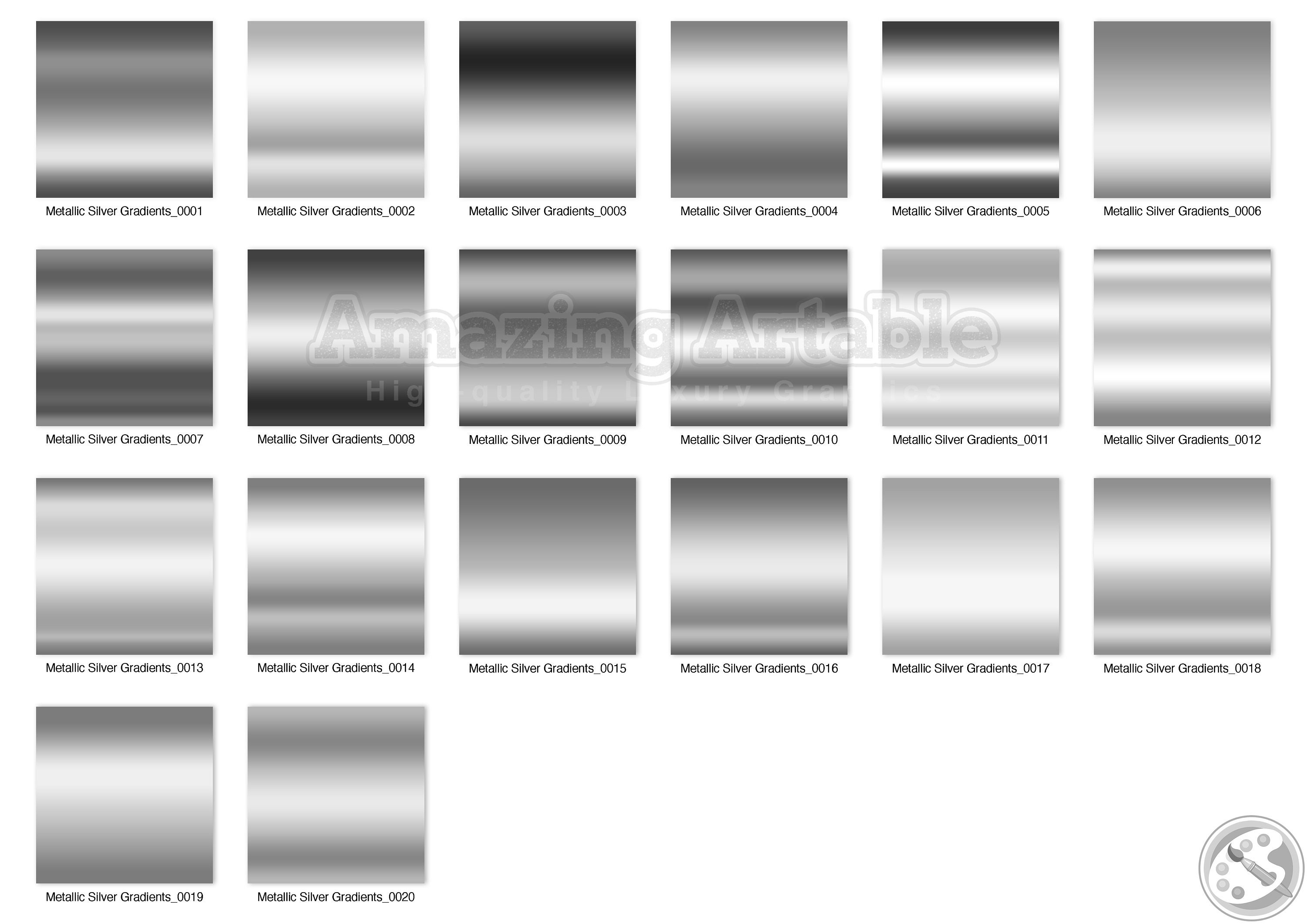 Metallic Silver Gradient Seamless Digital Paper: Silver Gradient Paper ...