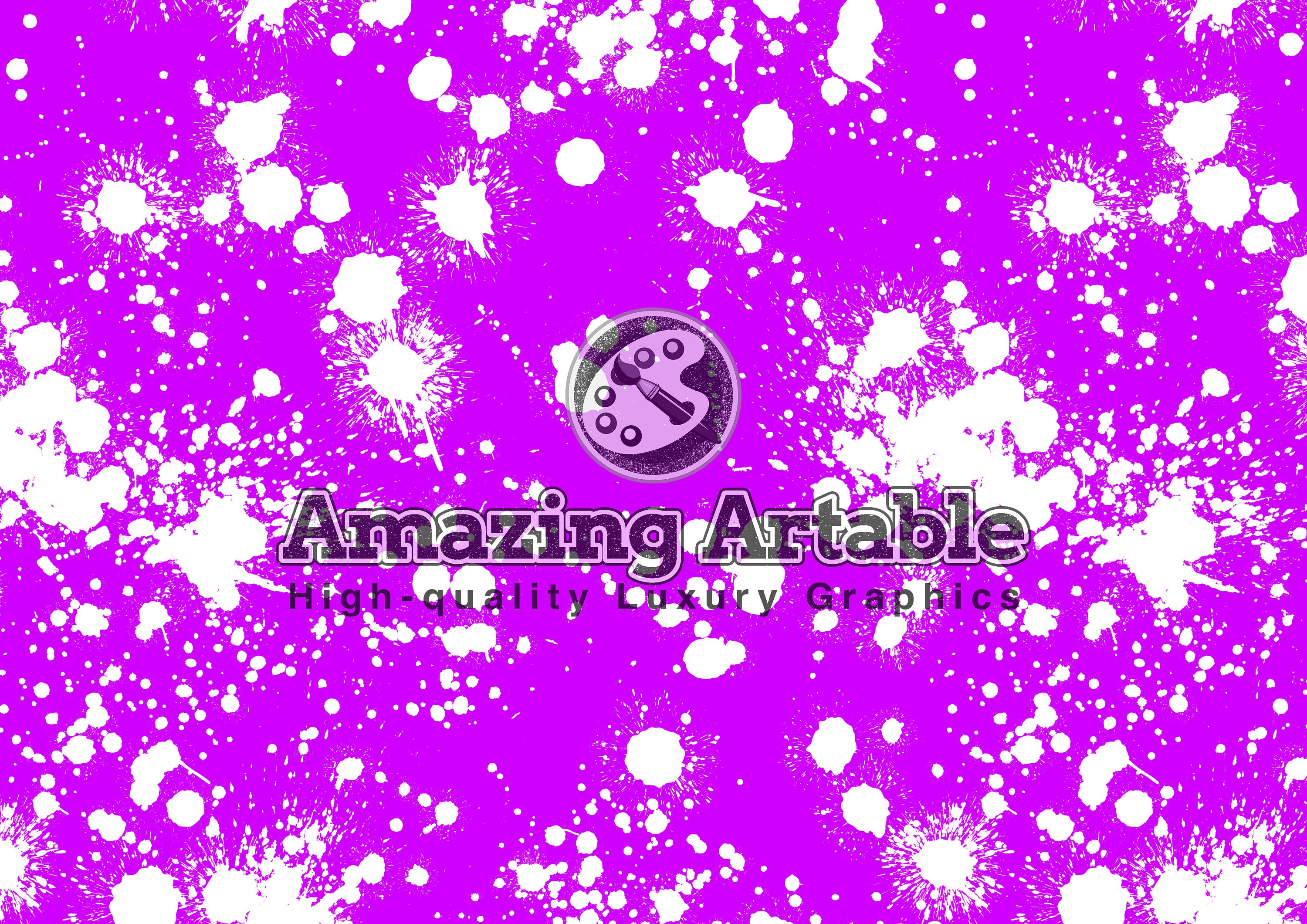 Purple & Black Paint Splatter Seamless Digital Paper: Black and White