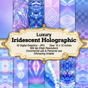 Iridescent Holographic Digital Paper: shiny iridescent digital paper holographic background pearl paper foil texture iridescent background