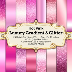 Carta digitale di lusso con sfumatura rosa acceso e glitter: carta glitterata con sfondo sfumato rosa metallizzato di alta qualità, rosa rosa viola