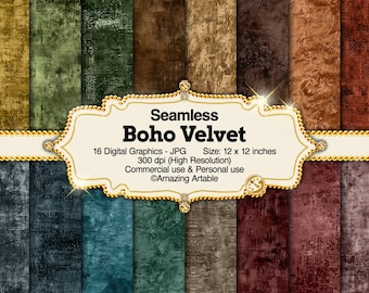 Boho Samt Nahtlos Digital Papier: vintage braune Samttextur erdige Farben Scrapbook Papier dunkle Regenbogen samt Herbst samt Hintergründen