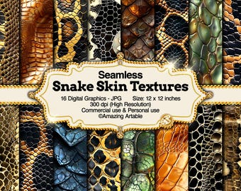 Textura de pele de cobra sem costura em papel digital: padrão de couro de cobra para impressão, pele de réptil, papel digital com estampa animal, fundo animal