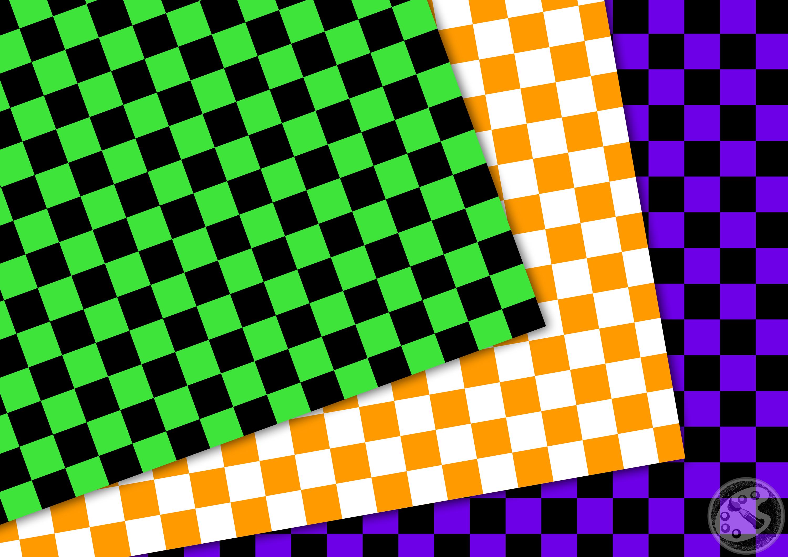 Checkerboard Seamless Digital Paper: Bright Rainbow Checkerboard ...