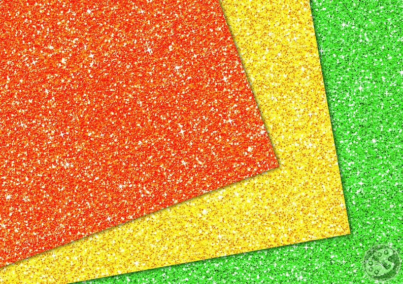 Solids & Glitters Seamless Digital Paper: Bright Rainbow Glitter ...