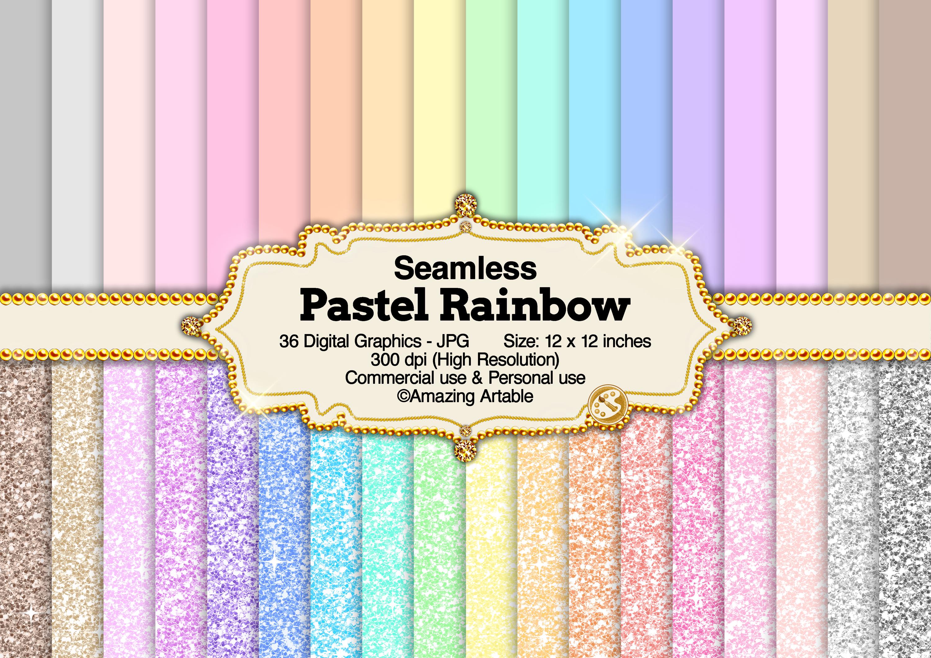 Pastel Rainbow Seamless Digital Paper: Sweet Pastel Rainbow Solid ...