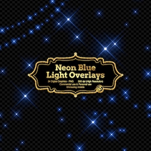 Neon Blaulicht-Overlays: leuchten blaue Licht Overlay funkeln Bokeh Clipart Lens Flare funkeln Stern Clip Art Party String Licht Overlays png