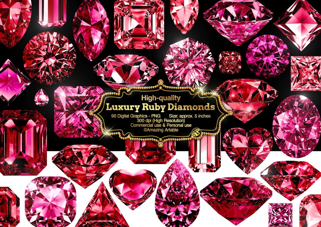 Luxury Ruby Diamonds Clipart: Ruby Gemstones High-quality Ruby Gems ...