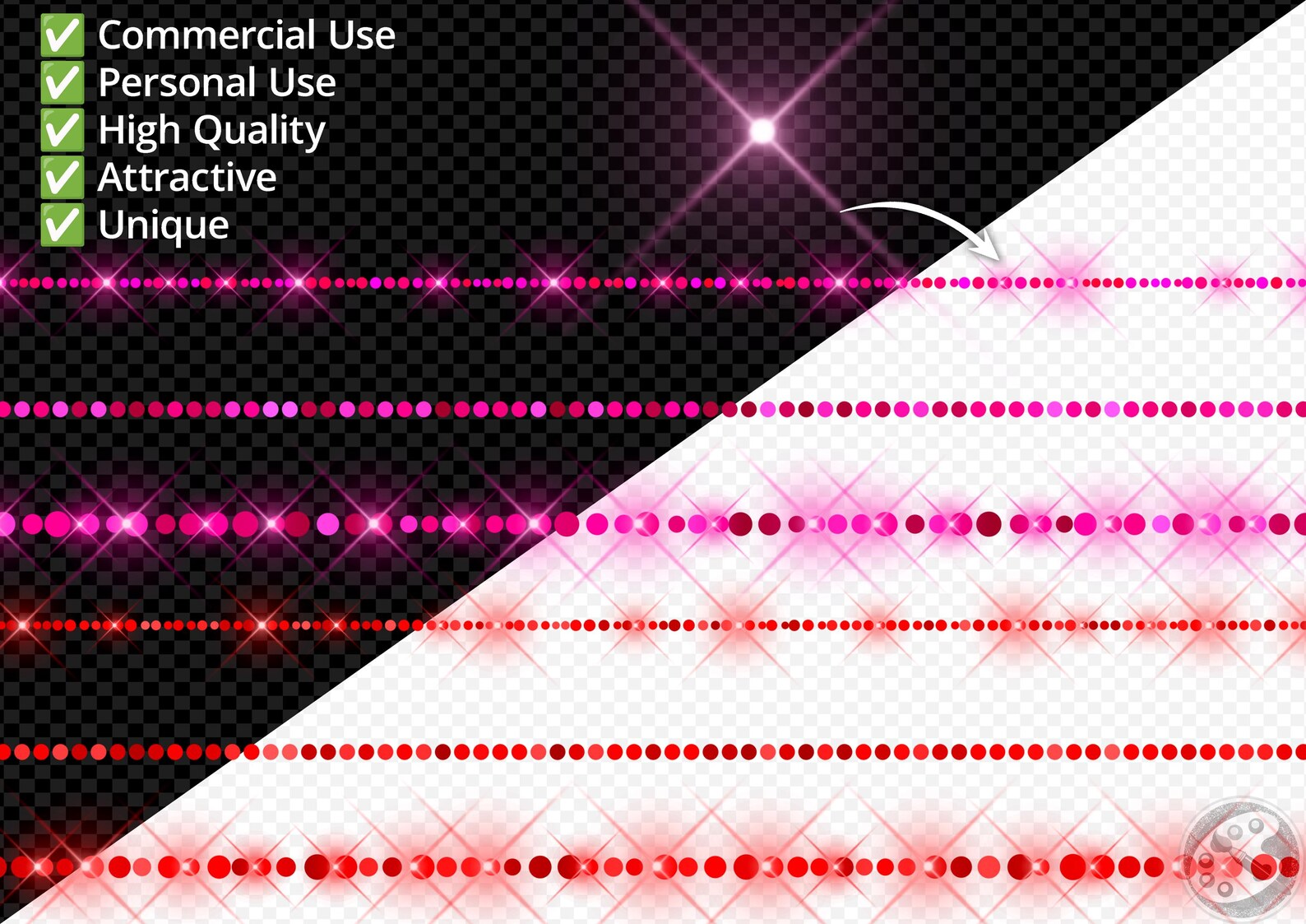 Rainbow Bokeh Borders: Glow Light Overlays Sparkle String Lights ...