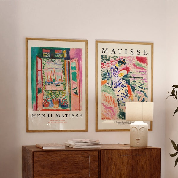 Matisse imprime SET de 2, La fenêtre ouverte et La Japonaise, affiches Henri Matisse, Ship Worldwide from UK,US,Aus,Europe : )