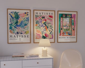 LOT de 3 estampes Matisse, La fenêtre ouverte, paysage à Collioure, La Japonaise, expédié dans le monde entier depuis le Royaume-Uni, les États-Unis, l'Australie et l'Europe :)
