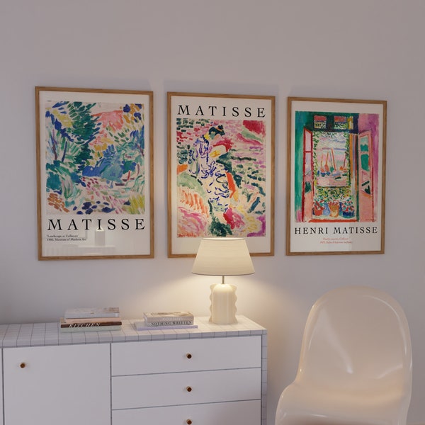 LOT de 3 estampes Matisse, La fenêtre ouverte, paysage à Collioure, La Japonaise, expédié dans le monde entier depuis le Royaume-Uni, les États-Unis, l'Australie et l'Europe :)