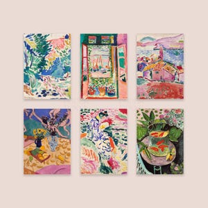 Matisse print set of 6 art cards, Matisse painting print set, landscape at collioure, Henri Matisse wall art set