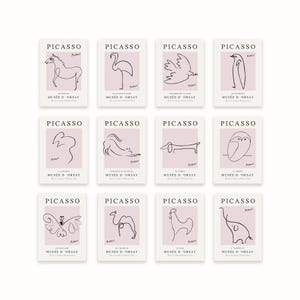Stampa artistica da parete di Picasso, poster della mostra di arte lineare ROSA