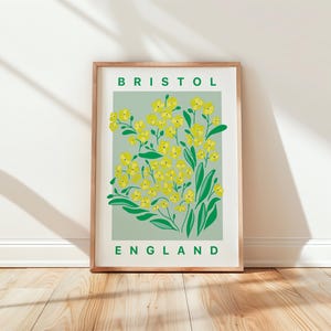 Bristol Blumenmarkt Print, abstraktes Blumenmuster, britische Stadtwandkunst, Schiff weltweit von Großbritannien, aus den USA, aus, EU