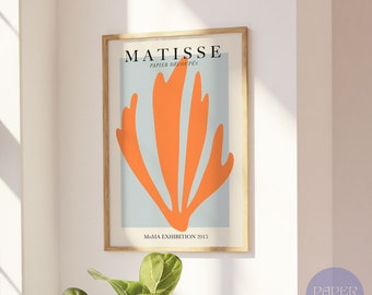 Matisse cutout wall art, Henry Matisse abstract print, blue orange print, Ship Worldwide from UK,US,Aus,EU : )