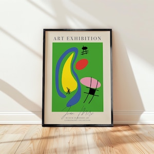 Joan Miro poster, Miro inspired abstract print, Miro poster wall decor, Ship Worldwide from UK,US,Aus,EU : )