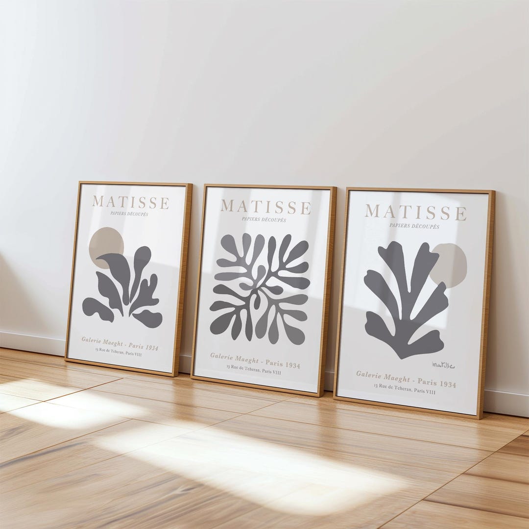 Matisse Print SET of 3, Henri Matisse Cutouts Wall Art, Abstract ...