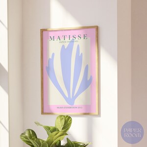 Danish pastel poster, Matisse cutout wall art, lilac pink abstract matisse poster, Ship Worldwide from UK,US,Aus,EU : )