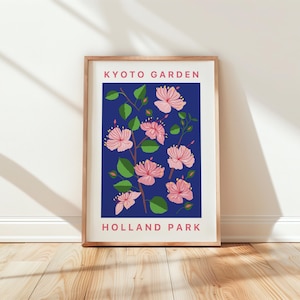 Flower market print, Holland park print, Kyoto garden, British city wall art, Ship Worldwide from UK,US,Aus,EU : )