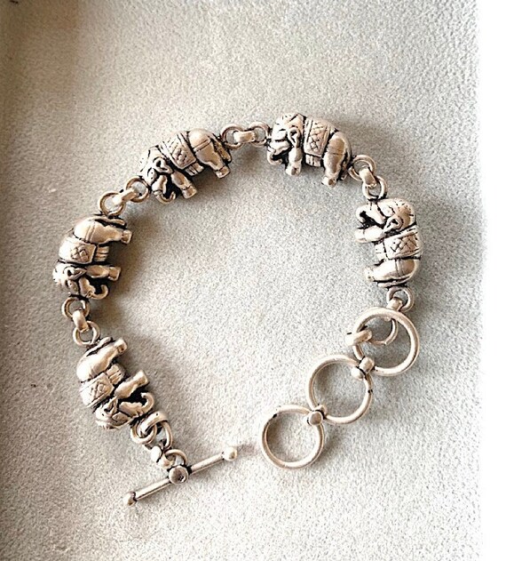 Handmade Elephant Bracelet Sterling Silver .925