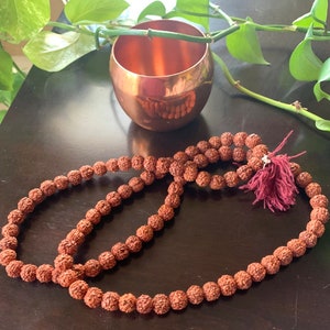 Handmade Rudraksh Japa Garland Swami Mala 108 +1 Beads Hindu PRAYER MEDITATION genuine 8mm Rosary beads