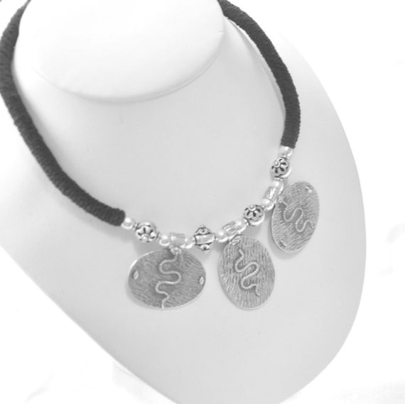 Snake Choker necklace Sterling Silver .925 - image 3