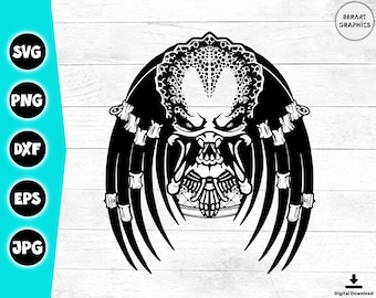 Alien predator SVG,Alien svg, Predator svg, Alien vs Predator vector images for instant download,Predator Cut Files,Cricut,Silhouette Cameo