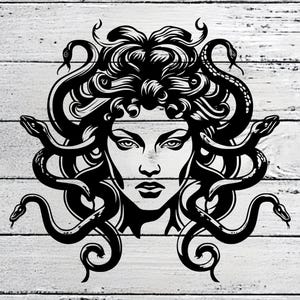 Griekse godin mooie vrouw Medusa SVG PNG afdrukbare cricut gesneden bestand ontwerpbestanden, svg voor cricut Medusa, transparante achtergrond Png png Medusa