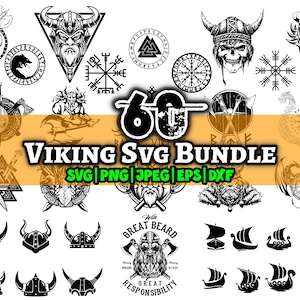 Viking Vector Design images Svg Bundle, Viking svg, Viking Symbols SVG, Celtic and Viking Svg Bundle, 60 Viking collection Svg Cutting File.