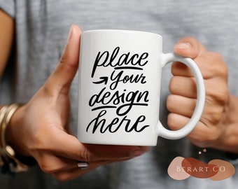 Maqueta de taza de café blanca: Taza de cerámica blanca de 325 ml (descarga digital)