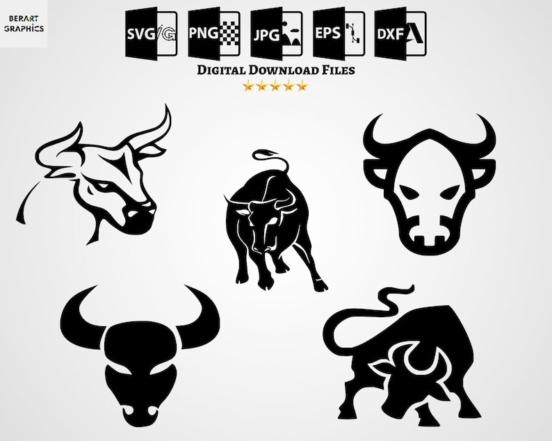 30 Bull SVG Bundle Angry Bull Svg Bull Cut Files Bull Etsy