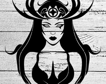 Diosa Hécate SVG: Brujería, Gótico, Clipart Vectorial (Descarga Digital)