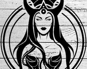 Diosa Hécate SVG: Clipart de brujería, mitología griega (descarga digital)