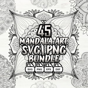 Mandala Svg Bundle Files for Cricut, Zentangle Svg, Mandala Clipart, Mandala Vector, Mandala Cut File, Digital Download Svg Bundle File.