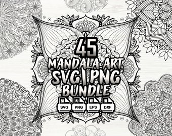 Mandala Svg Bundle Files for Cricut, Zentangle Svg, Mandala Clipart, Mandala Vector, Mandala Cut File, Digital Download Svg Bundle File.